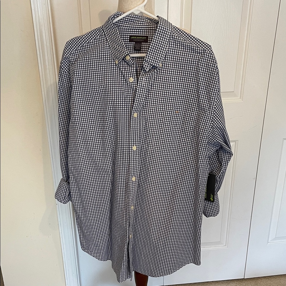 Classic Navy and White Checkered Men's Shirt